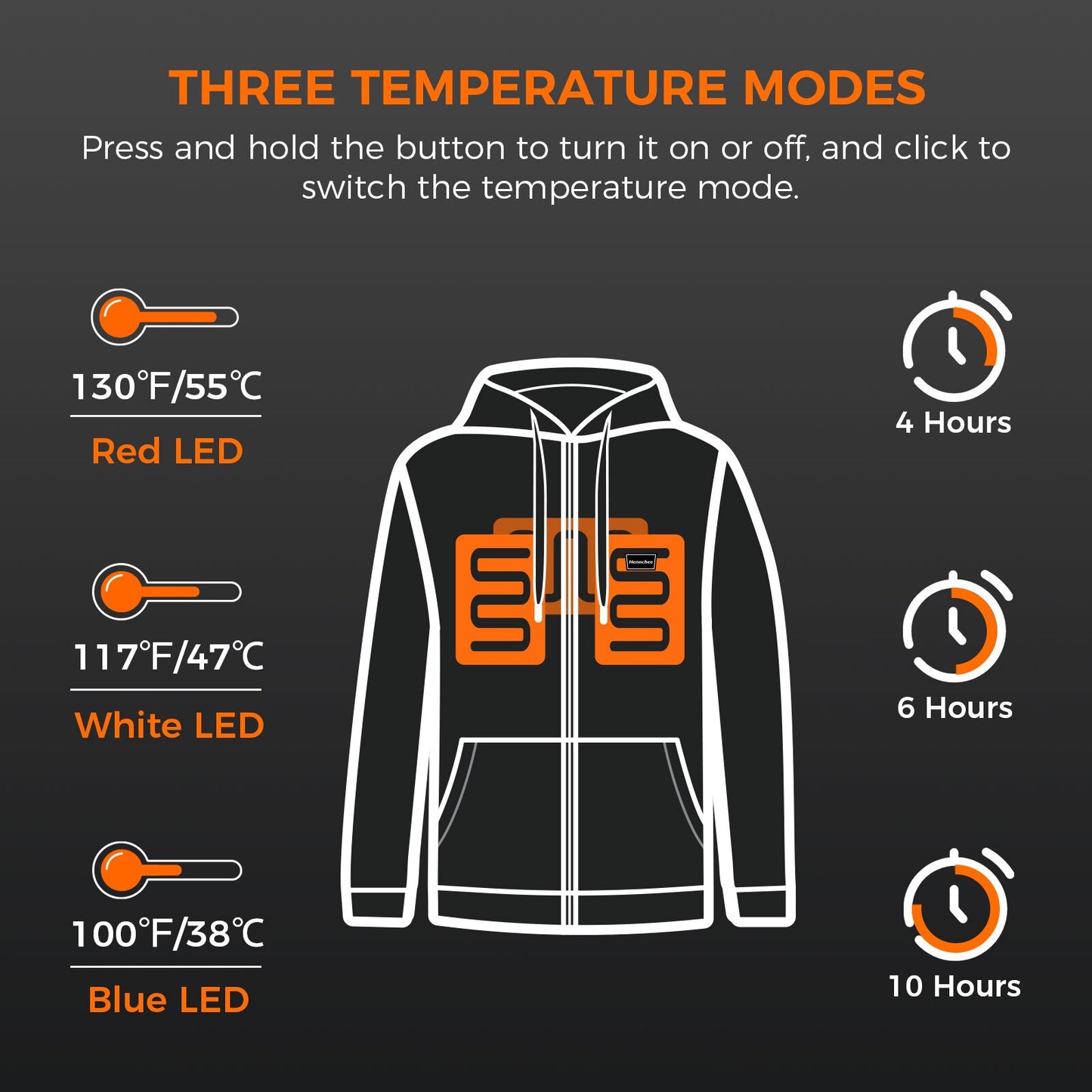 Zip Up Fleece Heated Hoodie Sweatshirts - essentialslifeshop