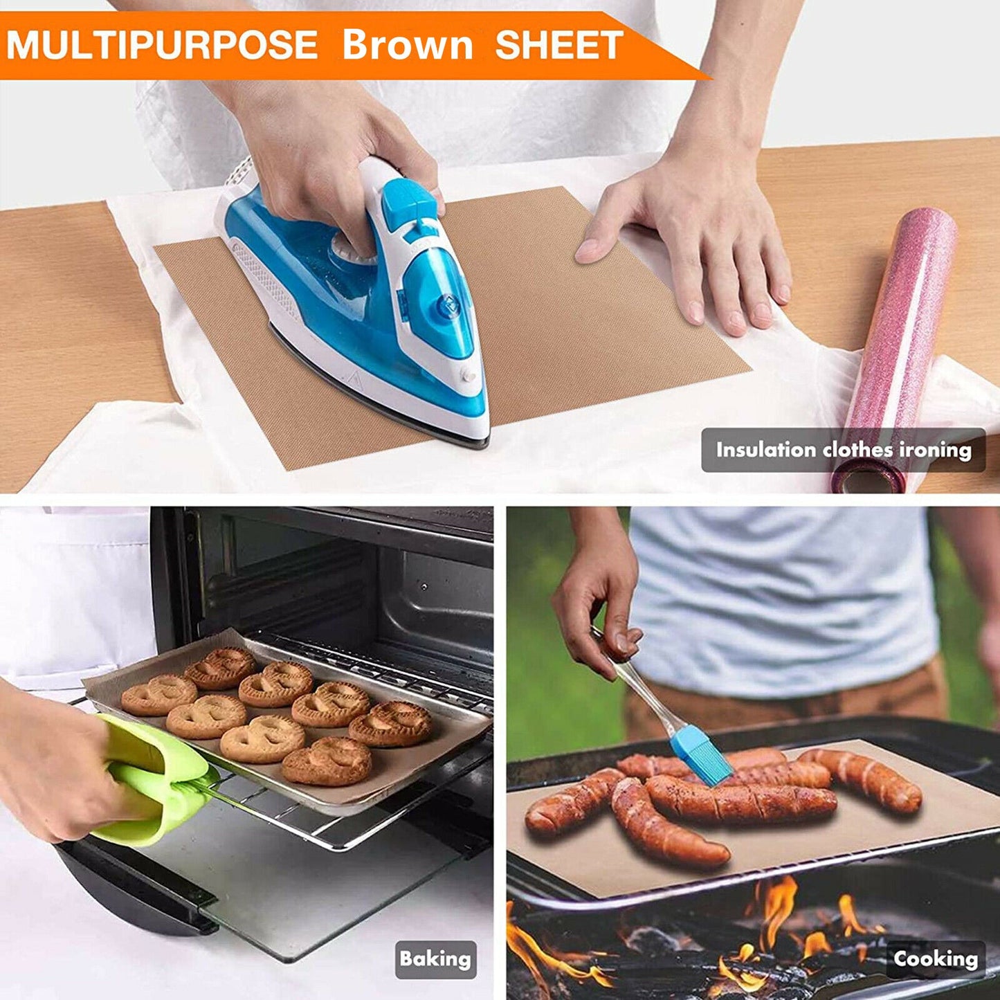3pcs Reusable Oil-proof Baking Mat - essentialslifeshop