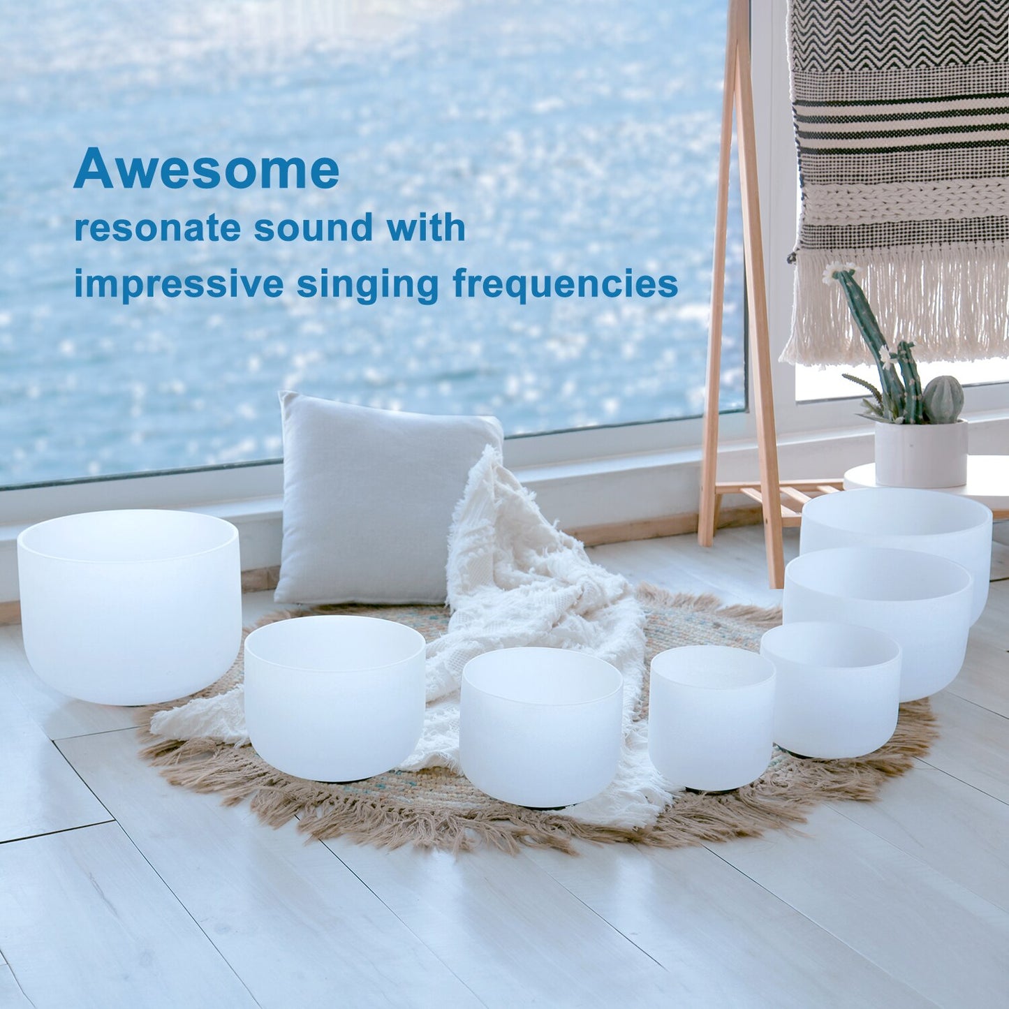 White Frosted Quartz Crystal Singing Bowl s - essentialslifeshop