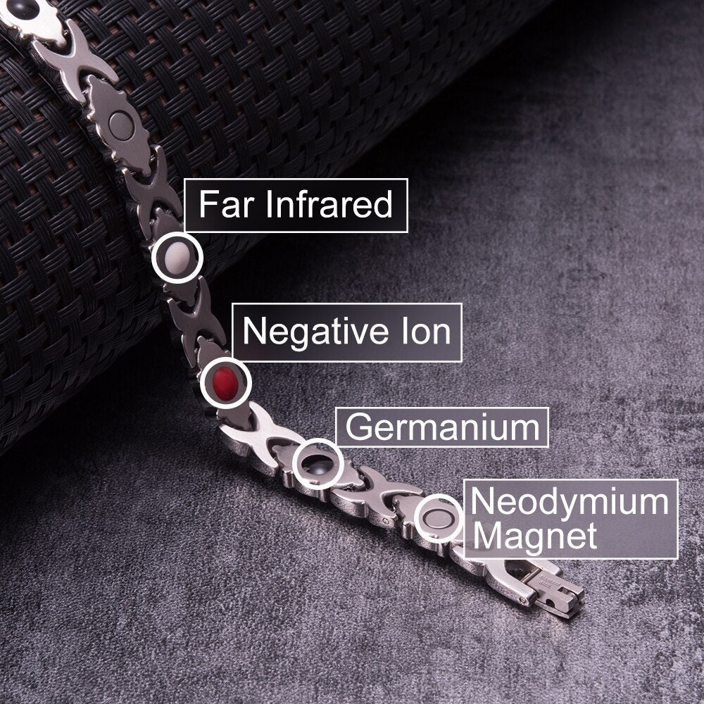 Magnetic Bracelets Crystals Stainless Steel - essentialslifeshop