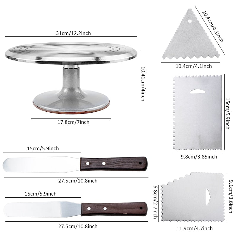 6Pcs Rotating Cake Stand - essentialslifeshop