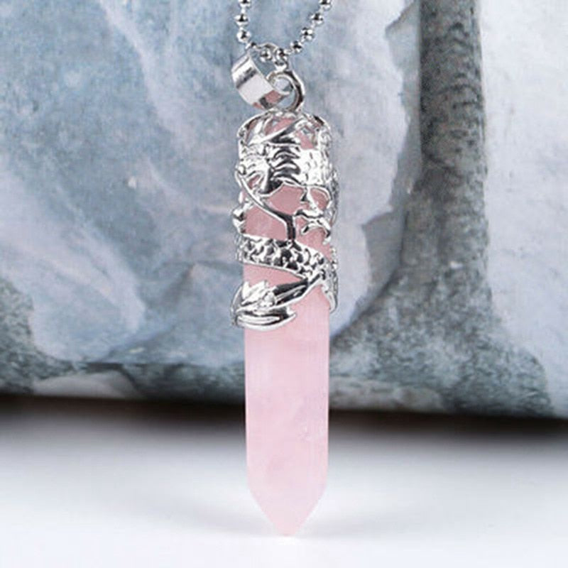 Crystal Point Hexagon Wand Necklace - essentialslifeshop