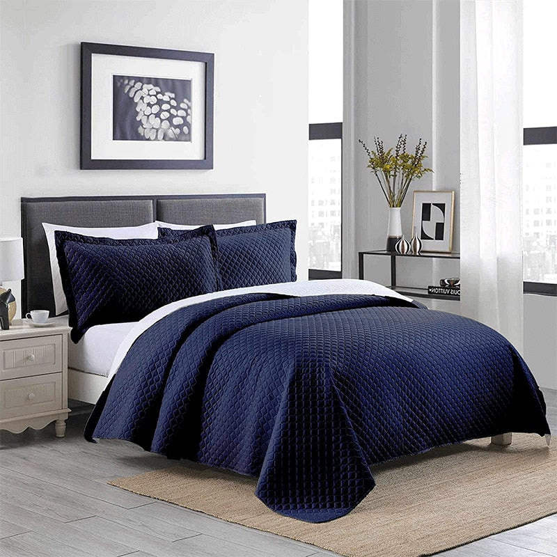 3 Piece Quilted Bedspread w/Sheet set - essentialslifeshop