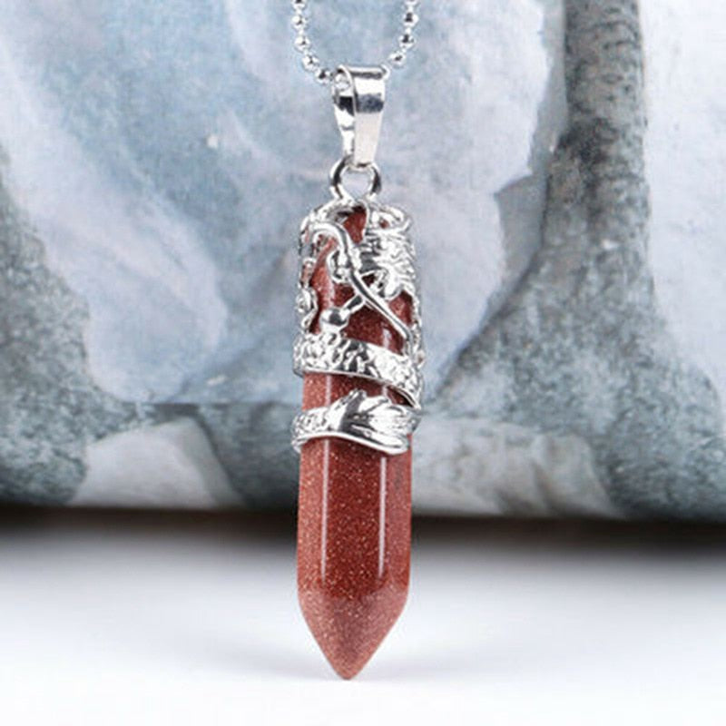 Crystal Point Hexagon Wand Necklace - essentialslifeshop
