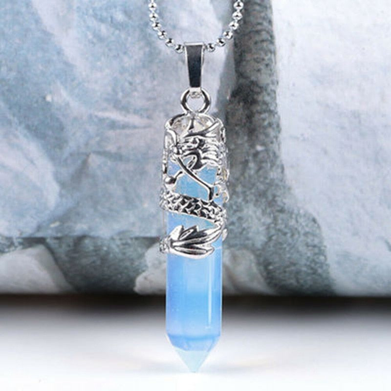 Crystal Point Hexagon Wand Necklace - essentialslifeshop
