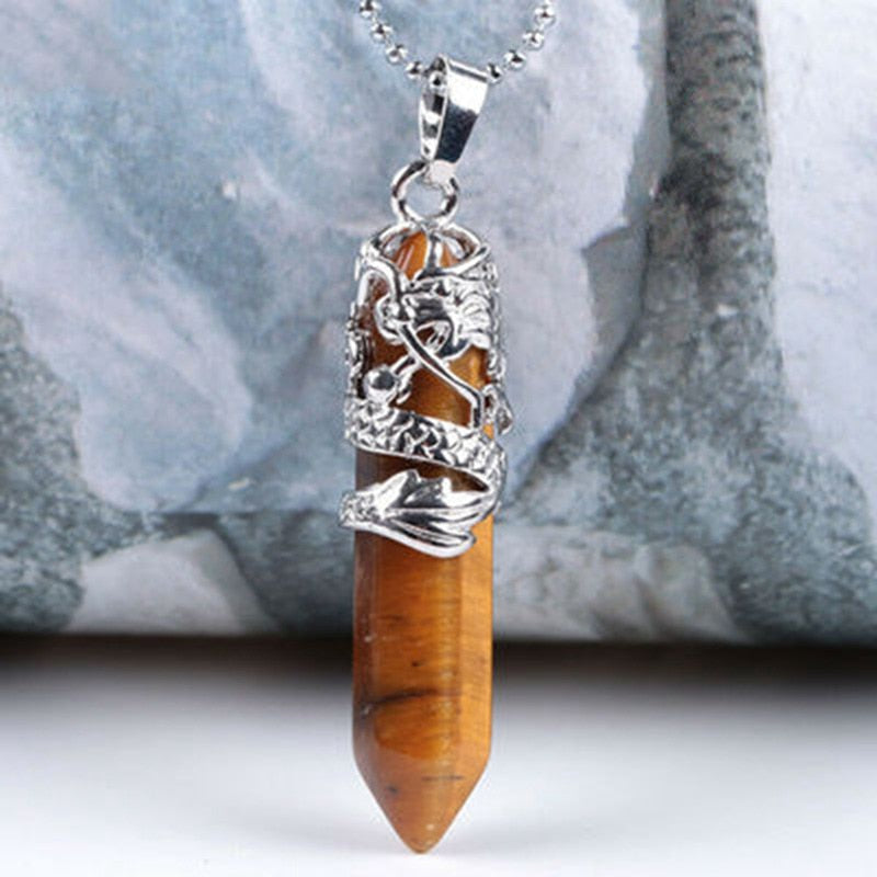 Crystal Point Hexagon Wand Necklace - essentialslifeshop