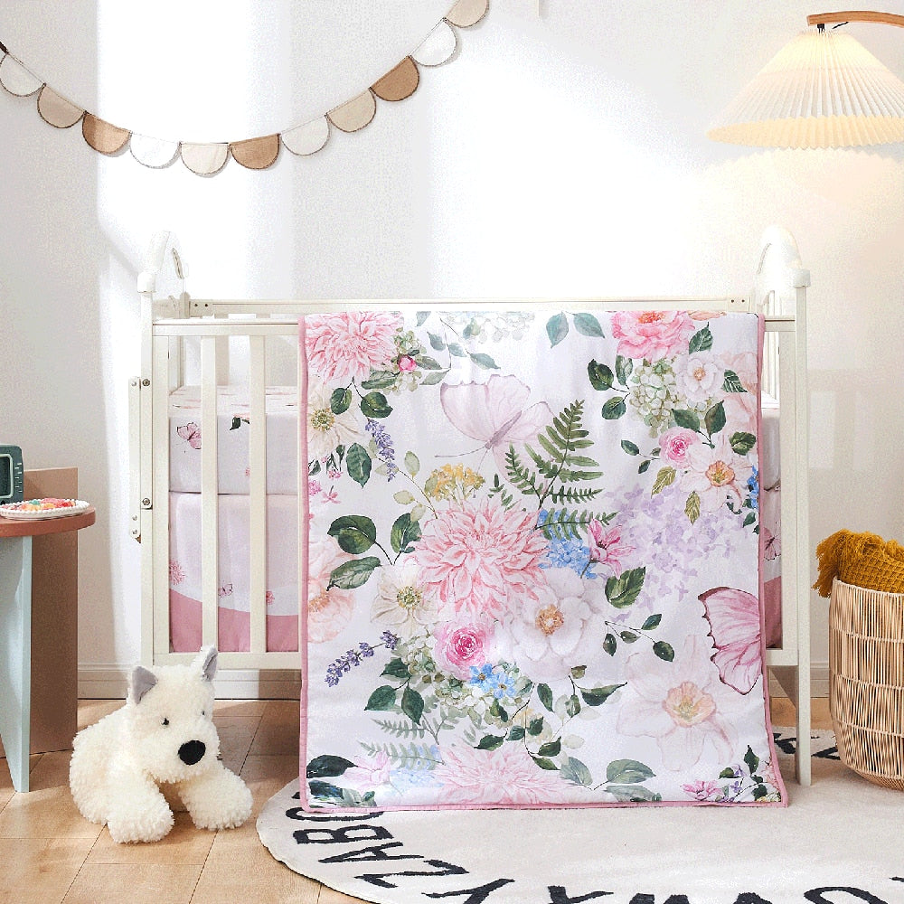 Bedding Set Blanket Skirt Crib Sheets Diaper Stacker - essentialslifeshop