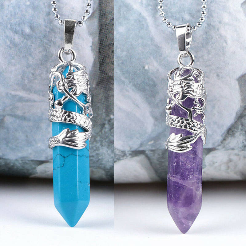 Crystal Point Hexagon Wand Necklace - essentialslifeshop