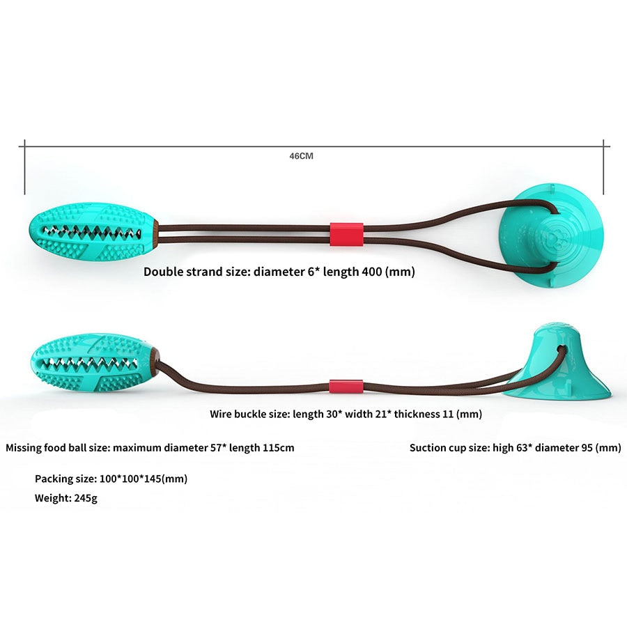 Silicon Suction Cup Tug Interactive Dog Ball Toy - essentialslifeshop