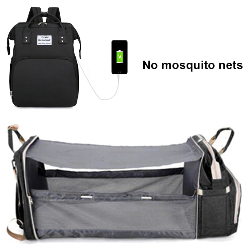 Folding Mommy Bag Portable Crib Bed - essentialslifeshop