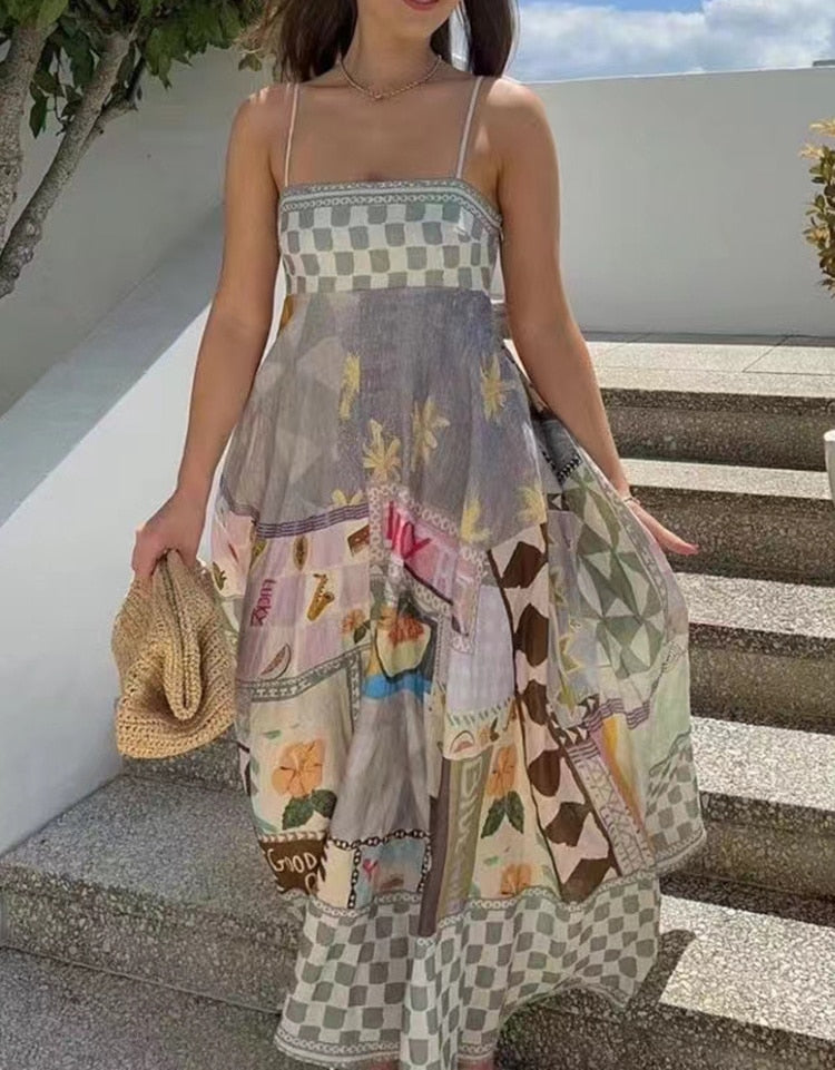 Vintage Printed Dress - essentialslifeshop
