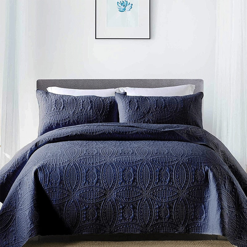 3 Piece Quilted Bedspread w/Sheet set - essentialslifeshop