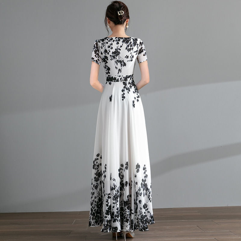 Vintage Ink Painting Printed Oversize Dress - essentialslifeshop