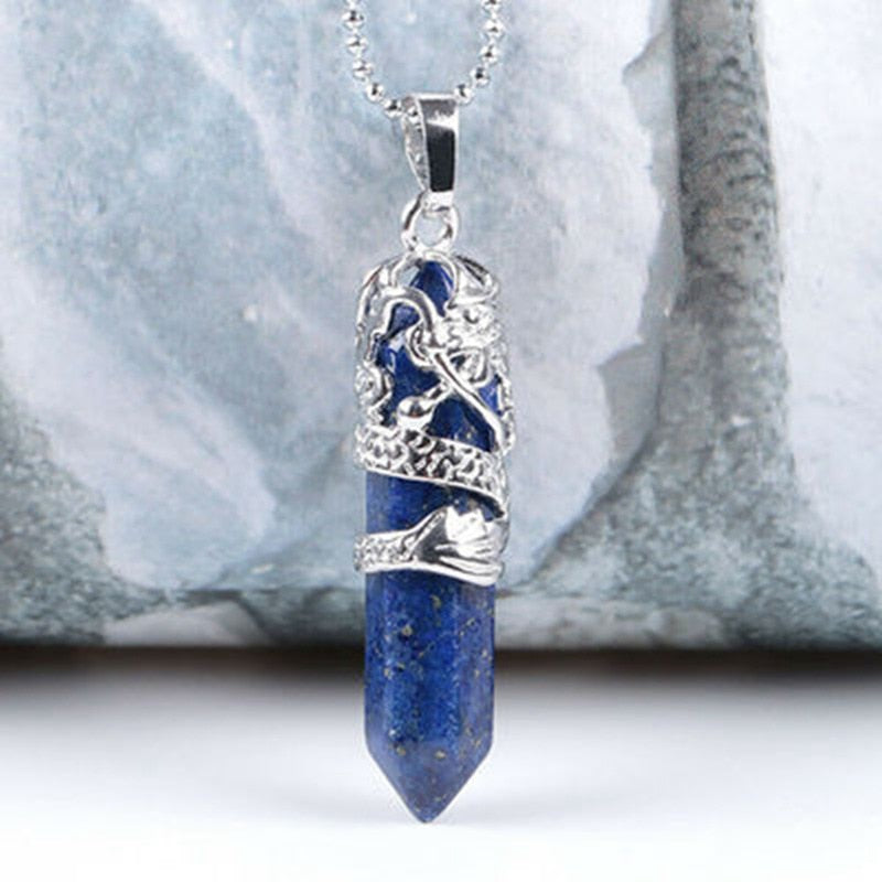 Crystal Point Hexagon Wand Necklace - essentialslifeshop