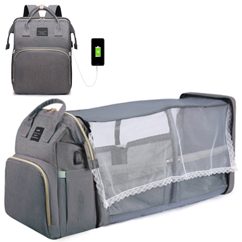 Folding Mommy Bag Portable Crib Bed - essentialslifeshop