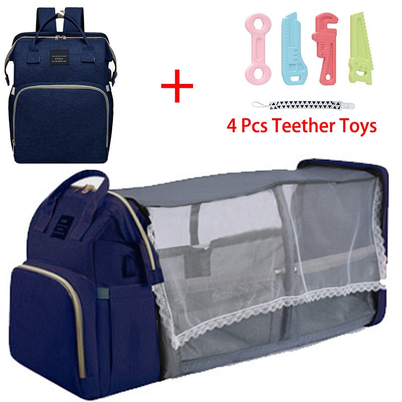 Folding Mommy Bag Portable Crib Bed - essentialslifeshop