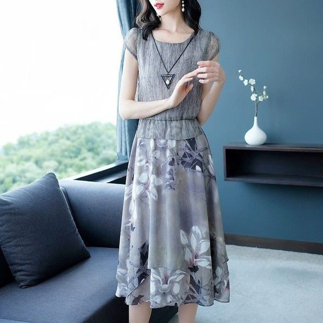 Loose Chiffon Female Midi Dress - essentialslifeshop