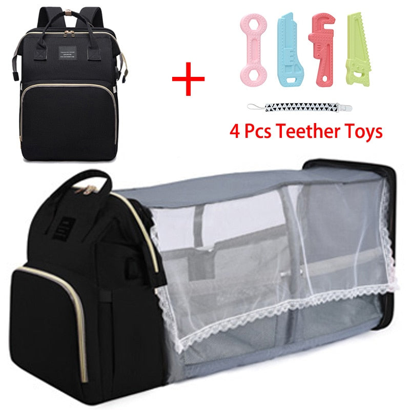 Folding Mommy Bag Portable Crib Bed - essentialslifeshop