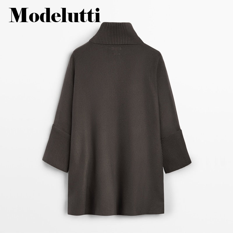 Knit Collar Turtleneck Sweater - essentialslifeshop