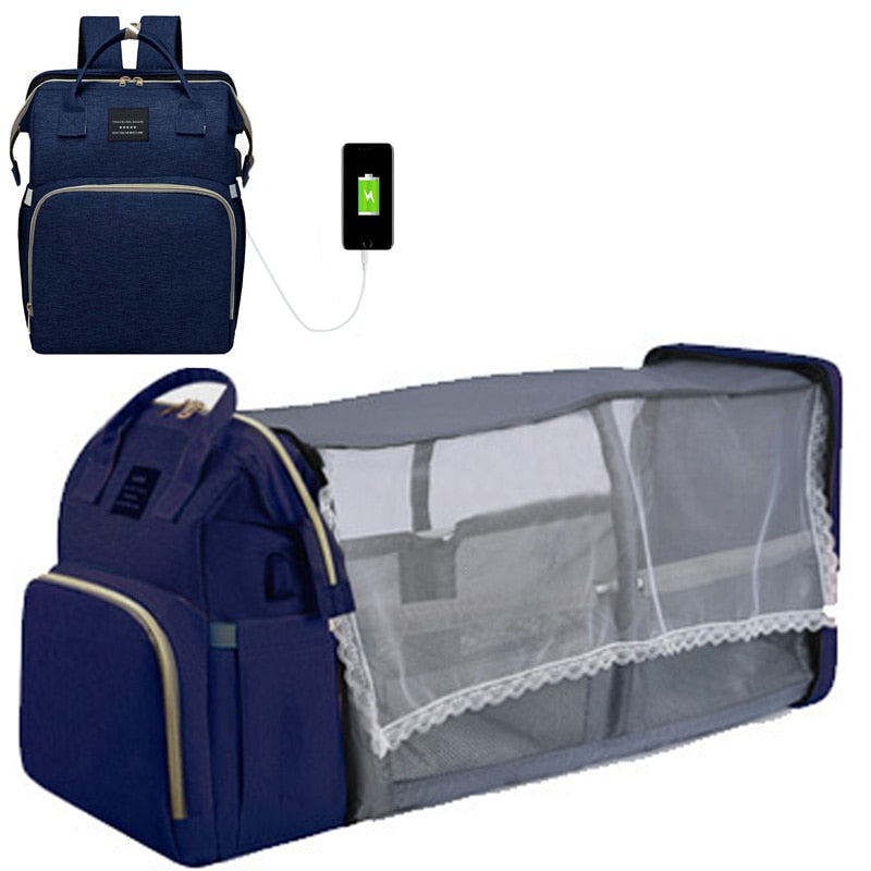 Folding Mommy Bag Portable Crib Bed - essentialslifeshop
