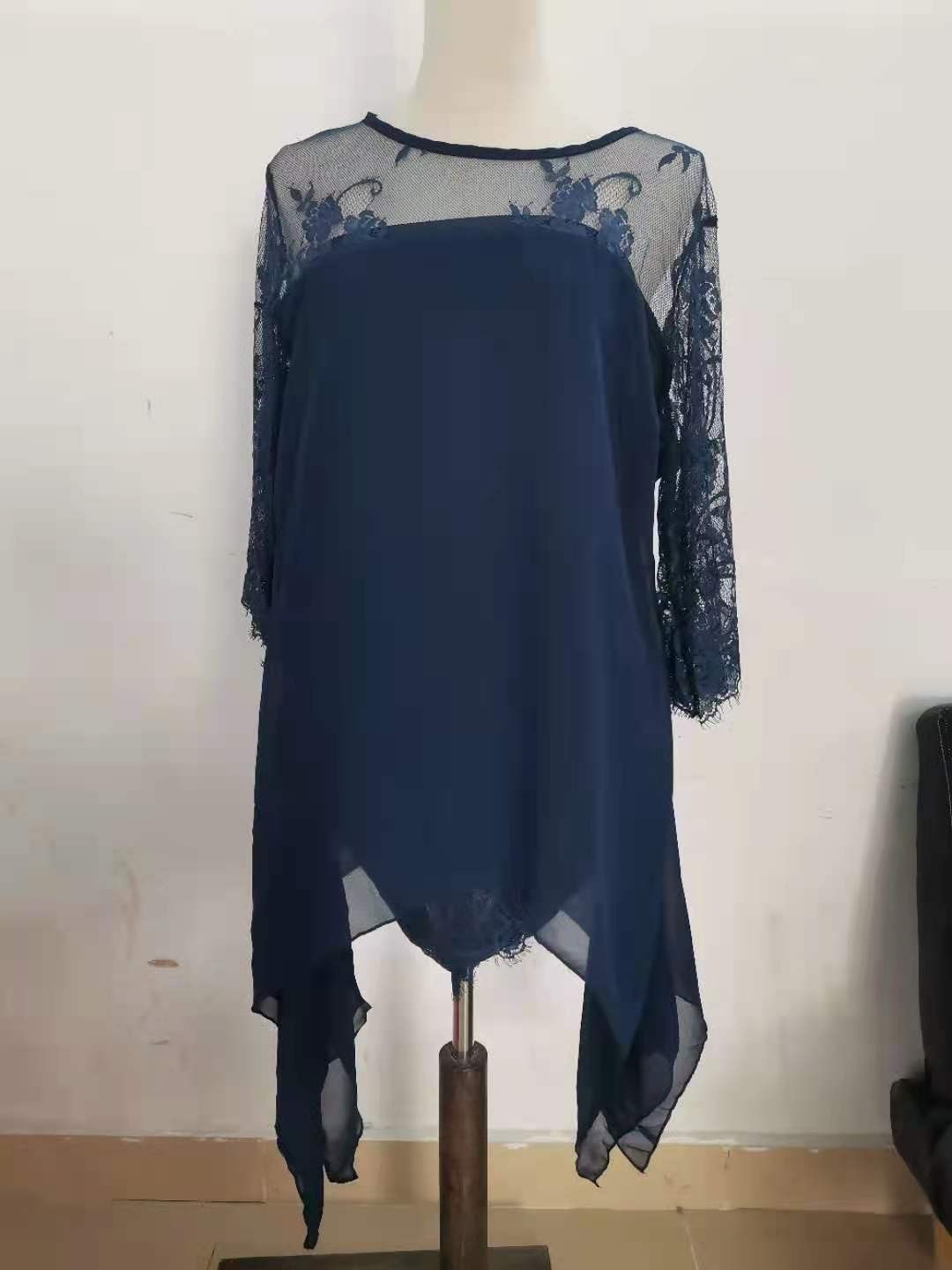 3/4 Sleeve Mid Length Knee Length Dress - essentialslifeshop