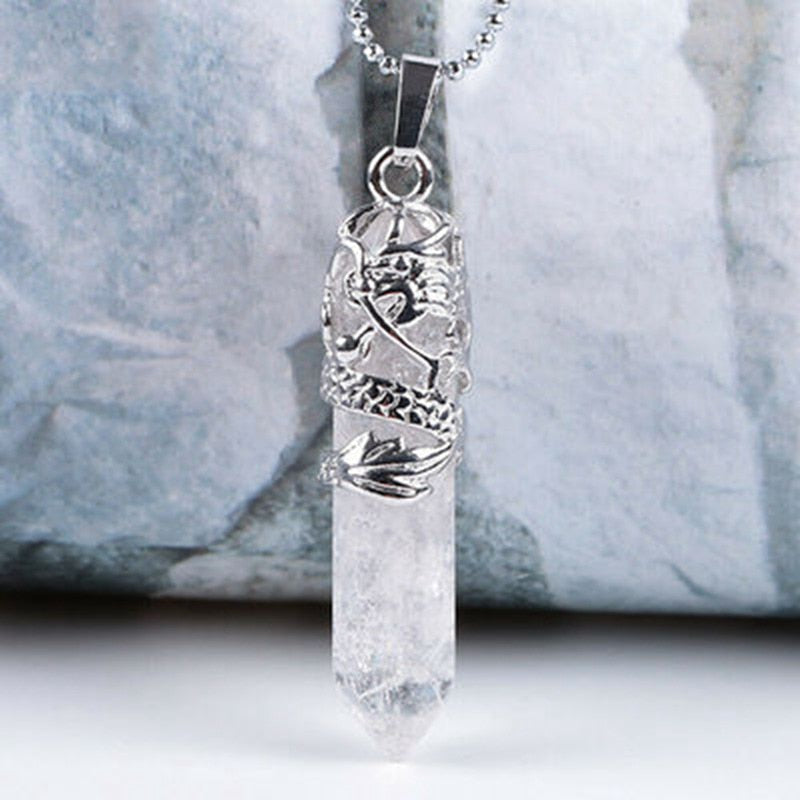 Crystal Point Hexagon Wand Necklace - essentialslifeshop