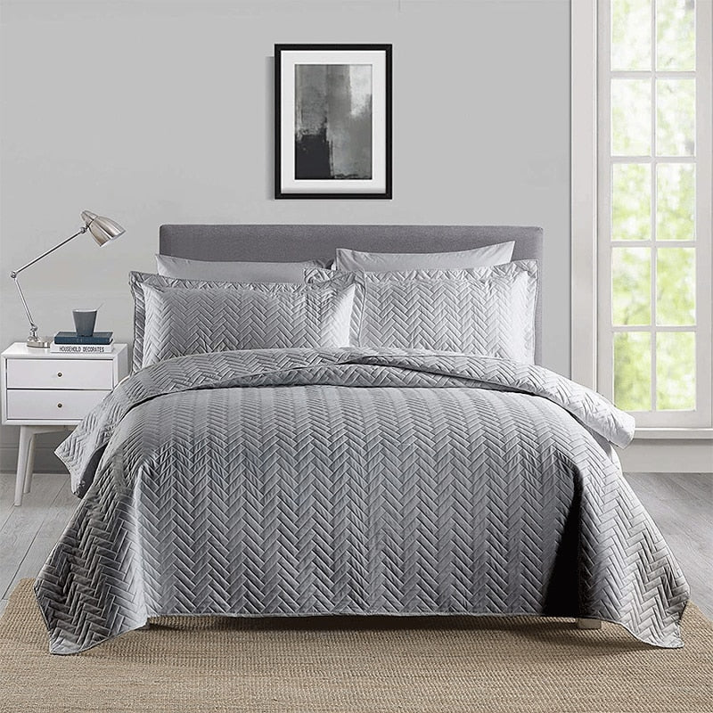 3 Piece Quilted Bedspread w/Sheet set - essentialslifeshop