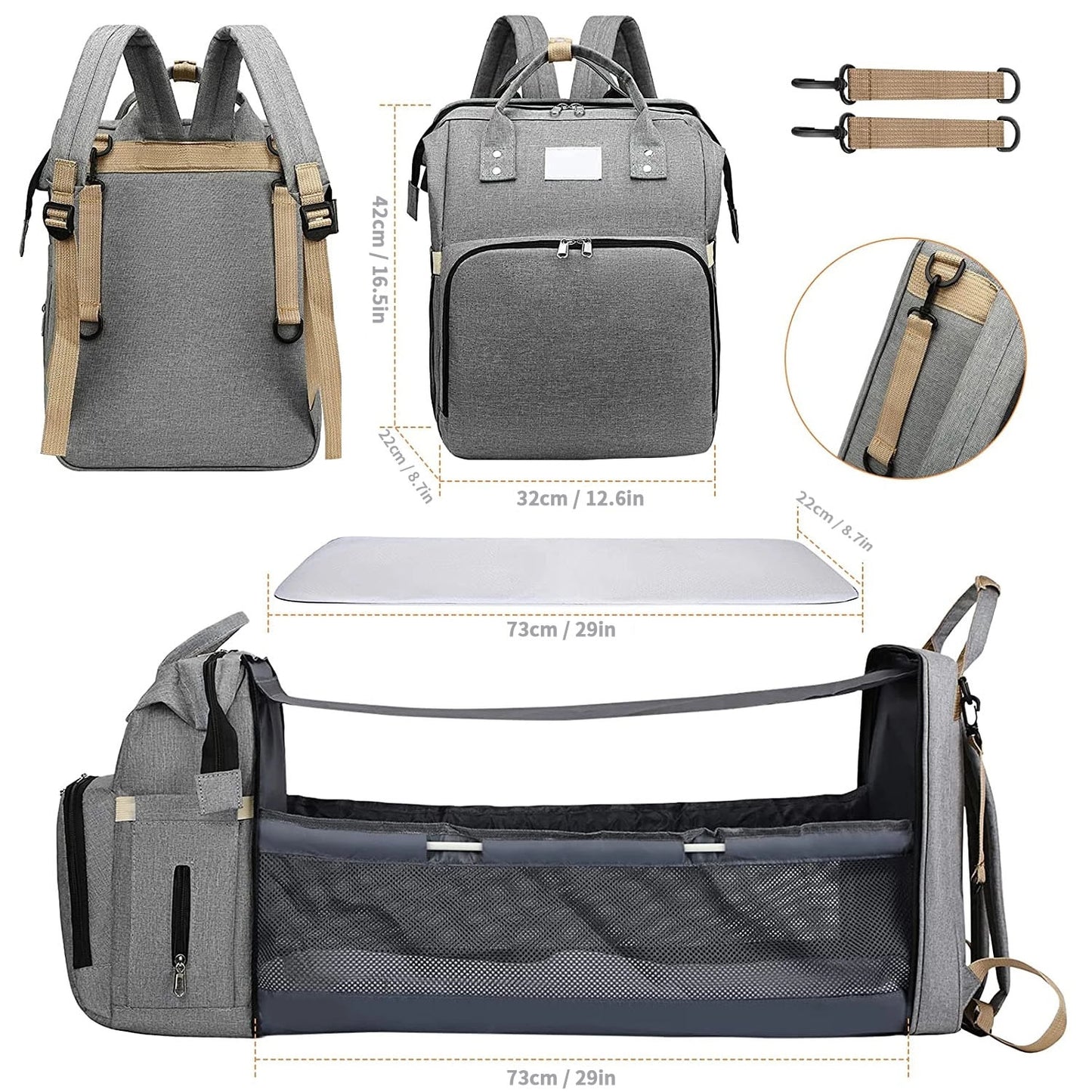 Folding Mommy Bag Portable Crib Bed - essentialslifeshop