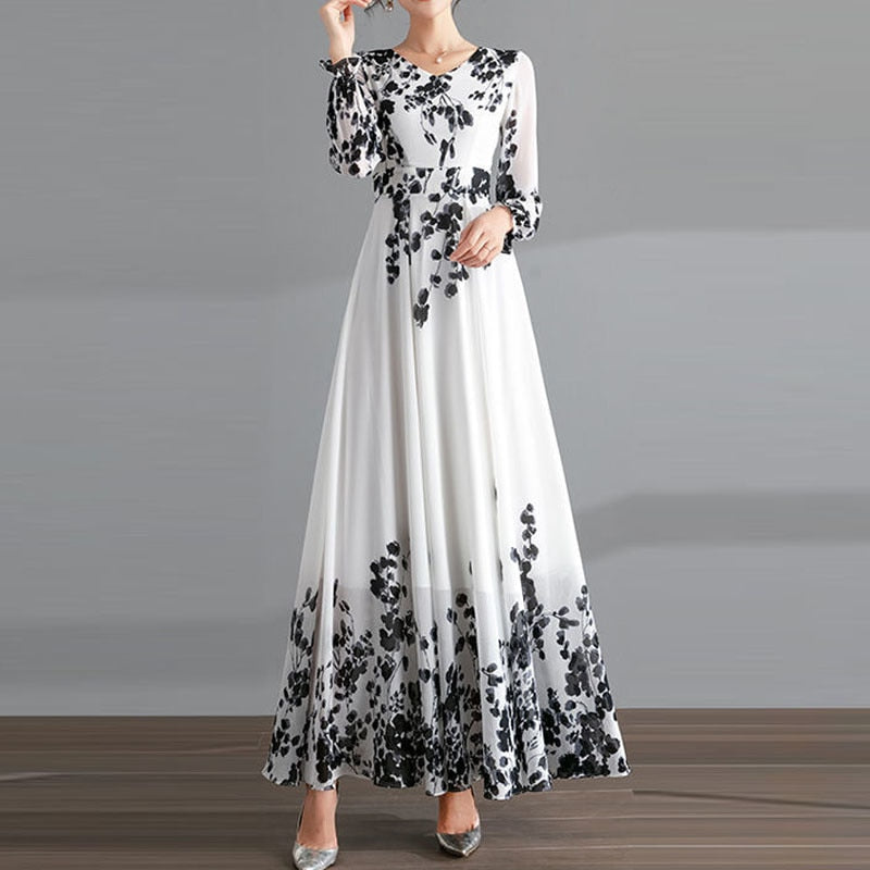 Vintage Ink Painting Printed Oversize Dress - essentialslifeshop