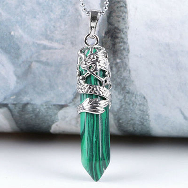 Crystal Point Hexagon Wand Necklace - essentialslifeshop