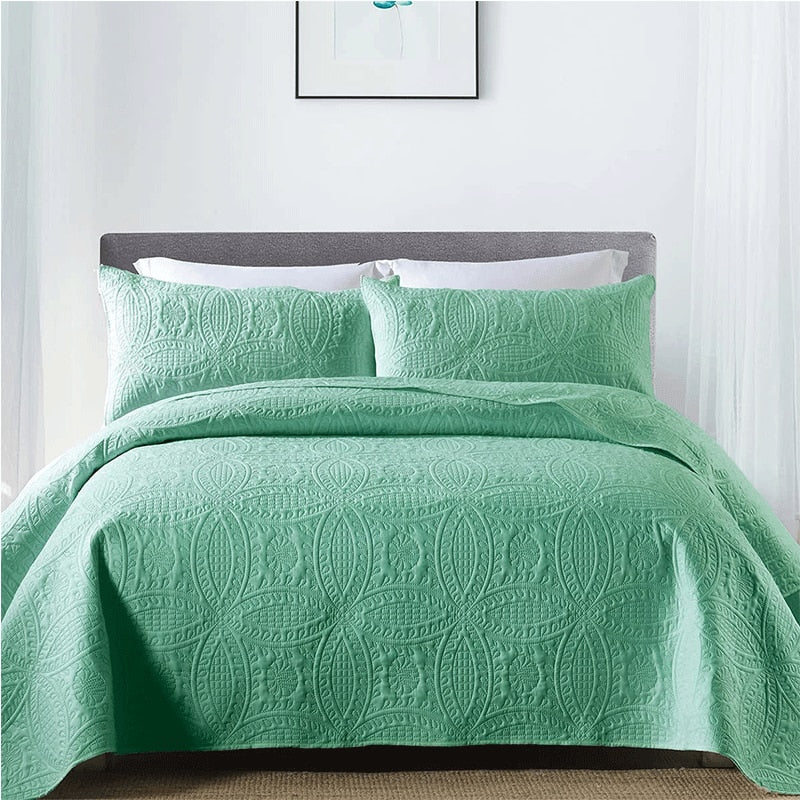 3 Piece Quilted Bedspread w/Sheet set - essentialslifeshop