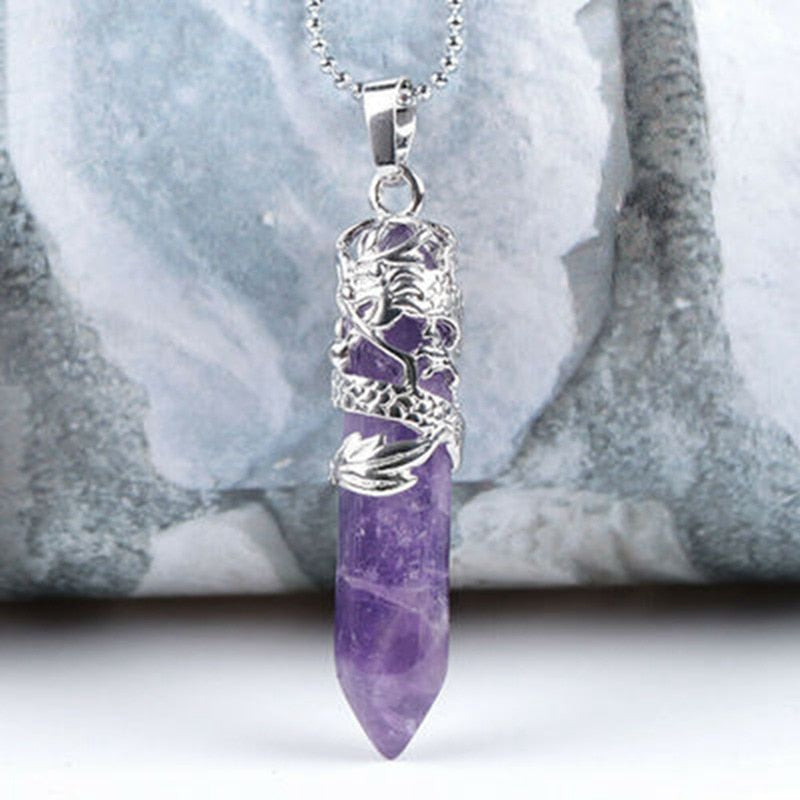 Crystal Point Hexagon Wand Necklace - essentialslifeshop