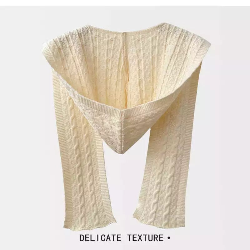 Hooded Knitted Scarf - essentialslifeshop