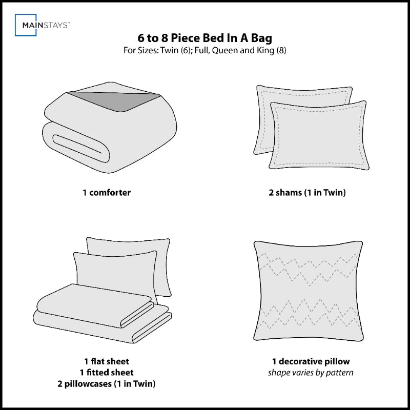 8 Piece Bed in a Bag Comforter Set - essentialslifeshop
