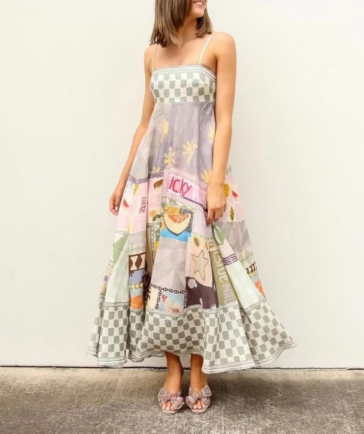 Vintage Printed Dress - essentialslifeshop