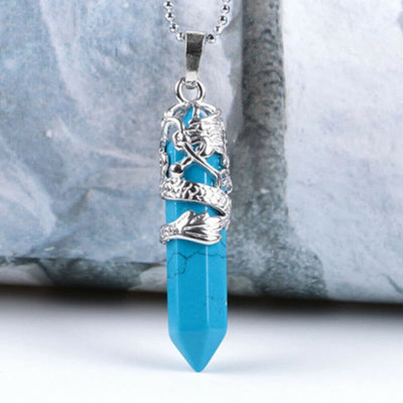 Crystal Point Hexagon Wand Necklace - essentialslifeshop