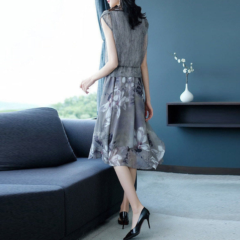 Loose Chiffon Female Midi Dress - essentialslifeshop