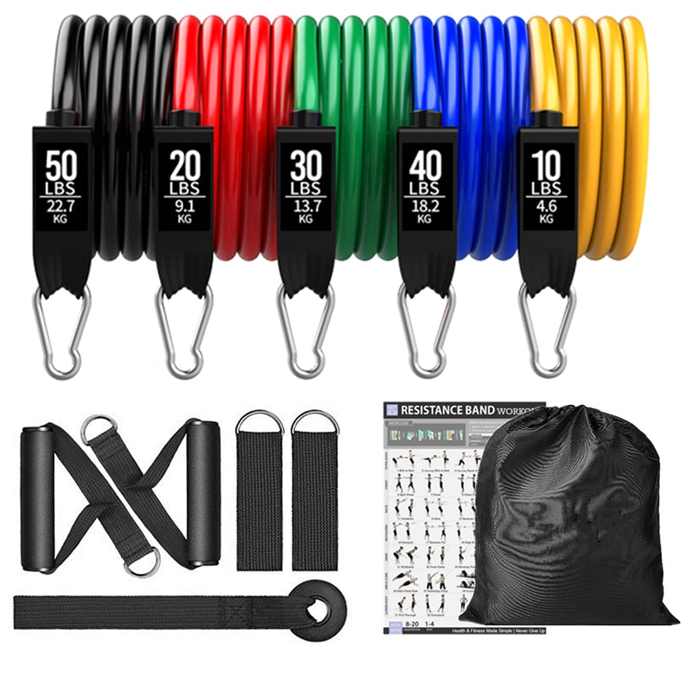 Resistance Bands Set with Door Anchor - essentialslifeshop