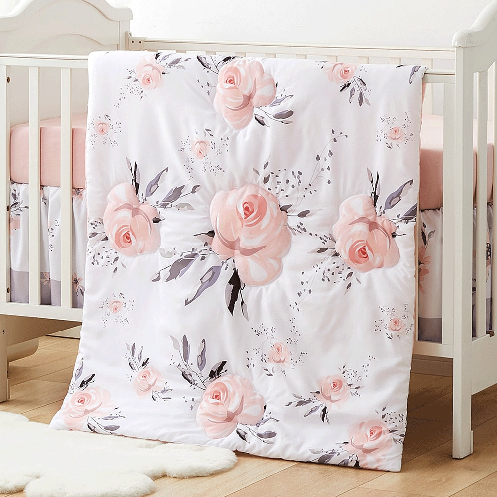 Bedding Set Blanket Skirt Crib Sheets Diaper Stacker - essentialslifeshop