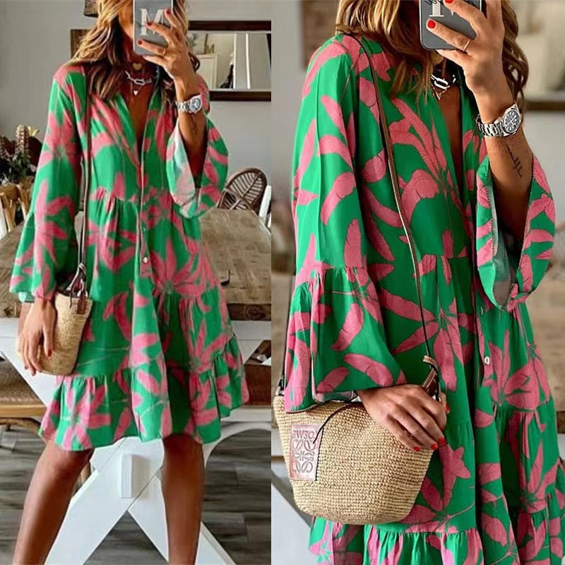 Floral Print Dress - essentialslifeshop