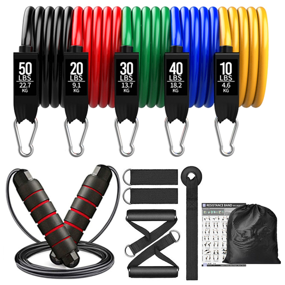 Resistance Bands Set with Door Anchor - essentialslifeshop