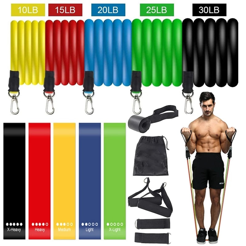 Resistance Bands Set with Door Anchor - essentialslifeshop