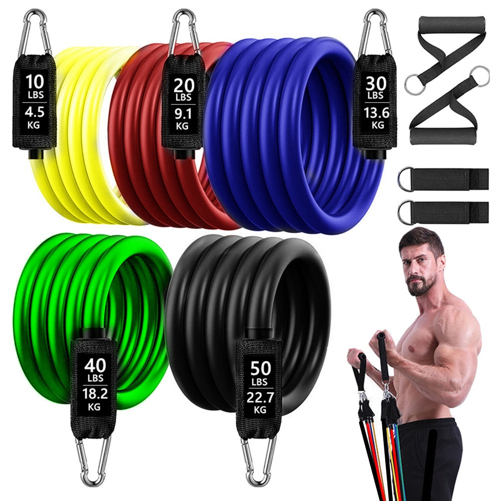 Resistance Bands Set with Door Anchor - essentialslifeshop