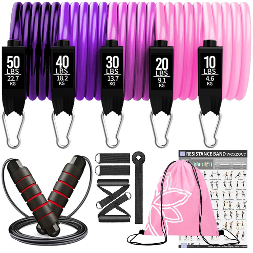 Resistance Bands Set with Door Anchor - essentialslifeshop