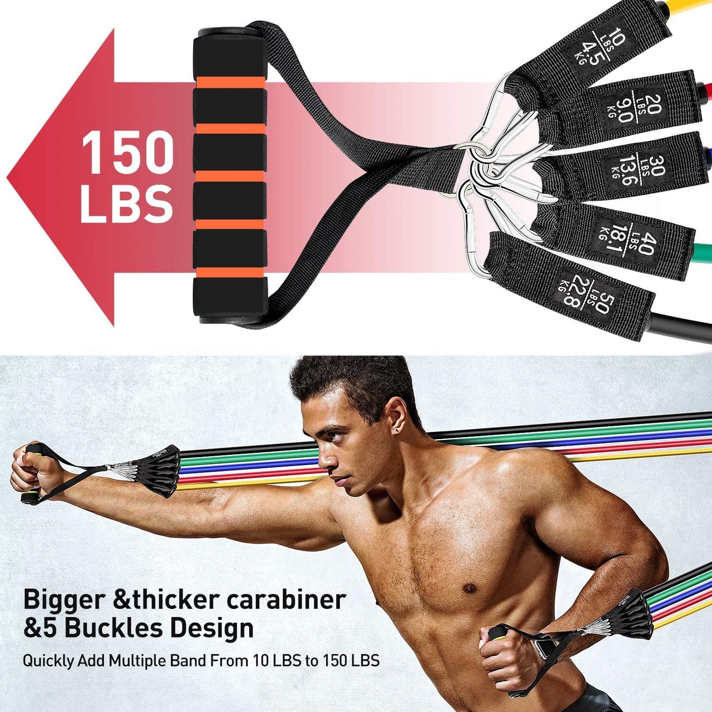 Resistance Bands Set with Door Anchor - essentialslifeshop