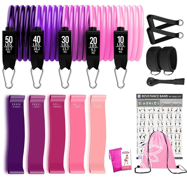 Resistance Bands Set with Door Anchor - essentialslifeshop