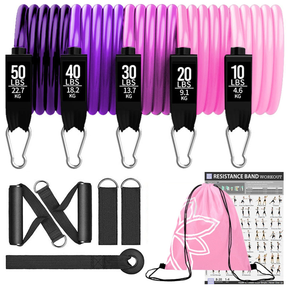 Resistance Bands Set with Door Anchor - essentialslifeshop