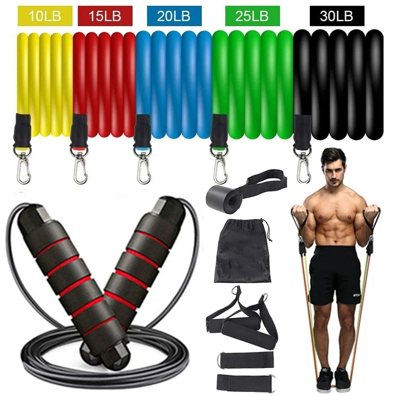Resistance Bands Set with Door Anchor - essentialslifeshop