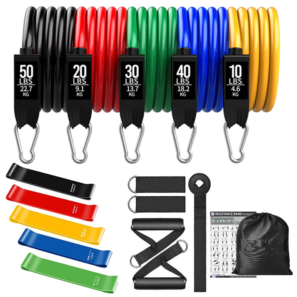 Resistance Bands Set with Door Anchor - essentialslifeshop