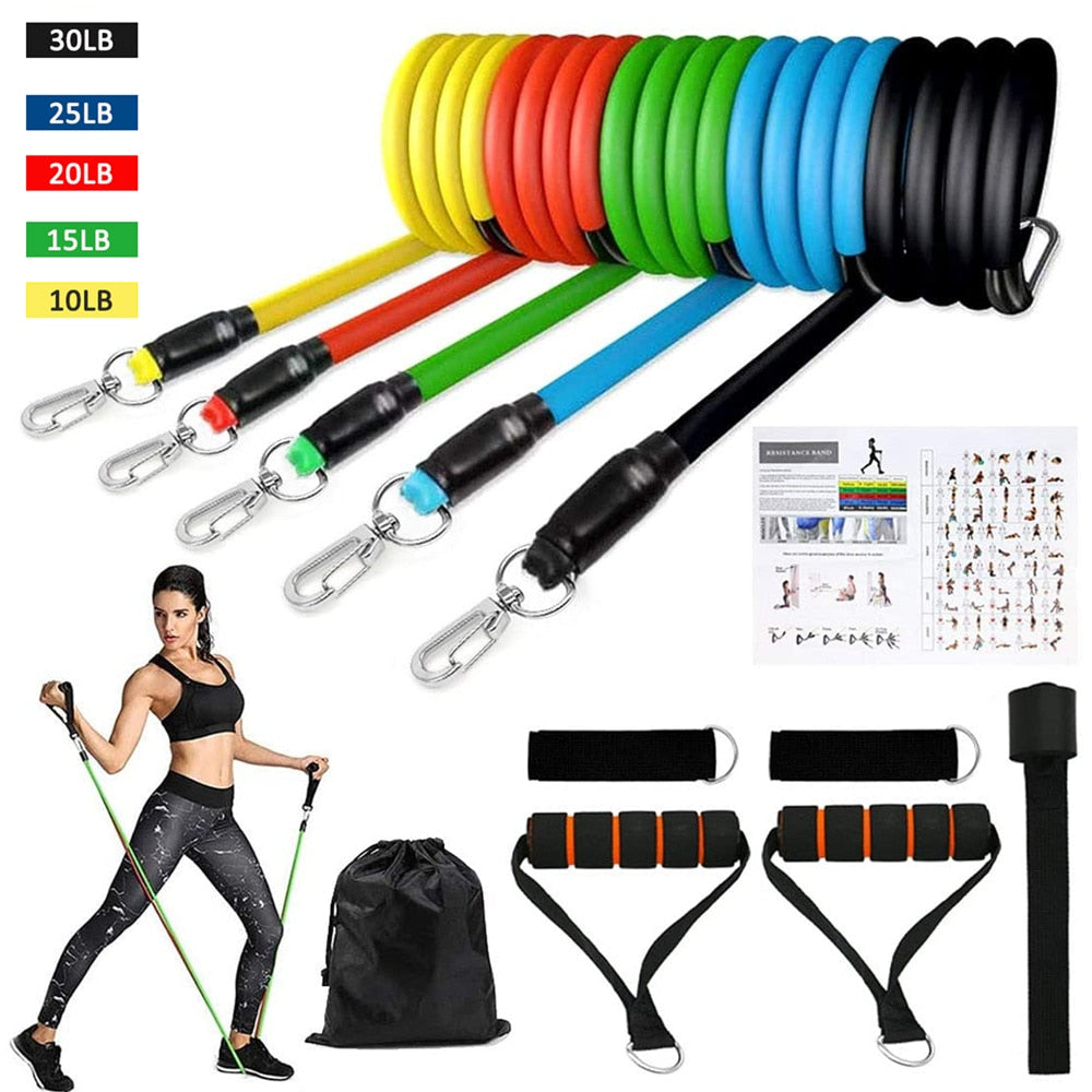 Resistance Bands Set with Door Anchor - essentialslifeshop
